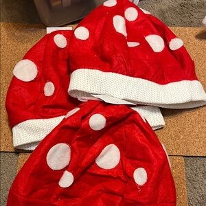 Red and White mushroom hat 3 total